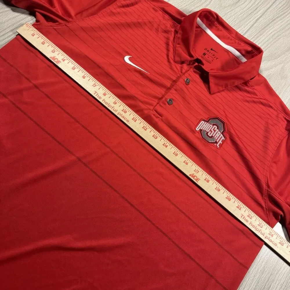 Ohio State Buckeyes Nike Golf Polo Men’s XL Scarlet Logo Dri Fit Performance EUC